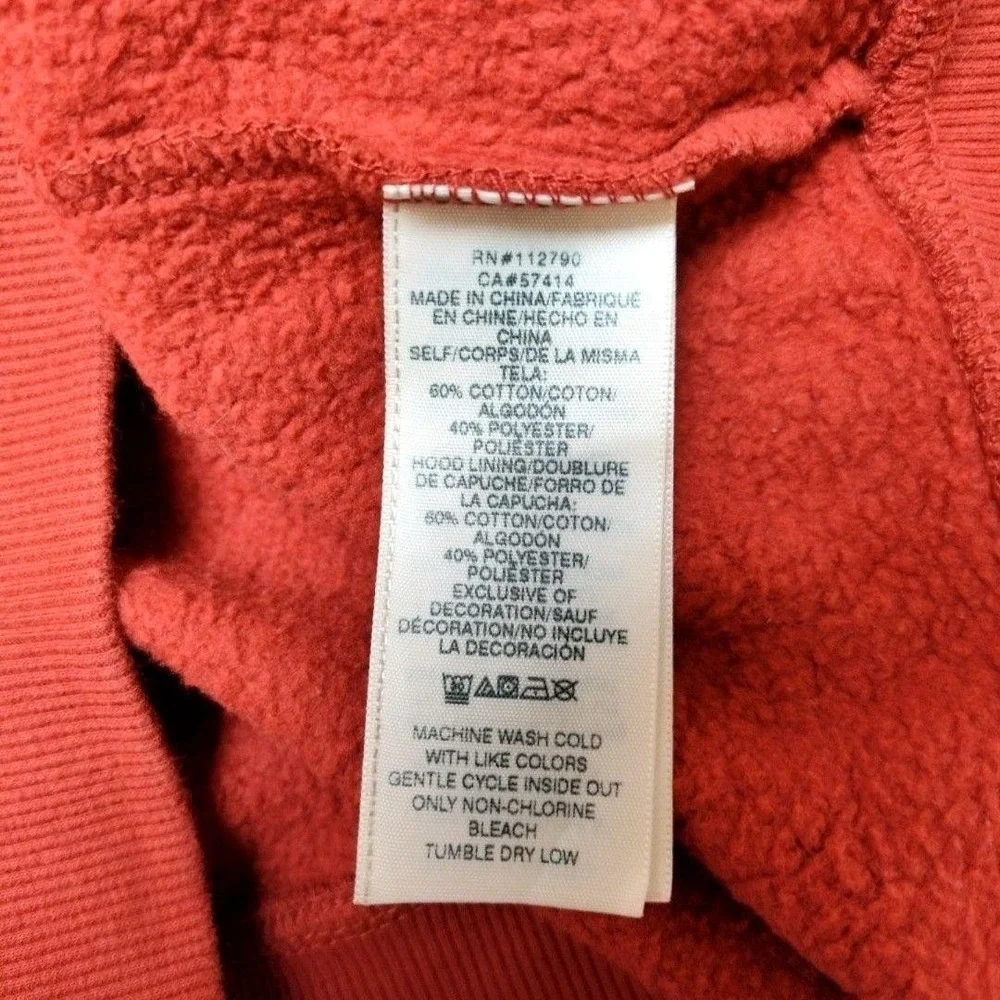 True Religion Hoodie Mens L Red Full Zip Hooded Graphic Fleece Buddha Back